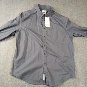 Goodfellow & Co Button Down Shirt Mens XL Gray Standard Fit Railroad Gray NWT